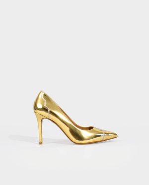 CHAUSSURES MARIAGE LUXE ESCARPIN MARIÉE OR CUIR GORDANA BRIDAL SHOES PUMP GOLD LEATHER