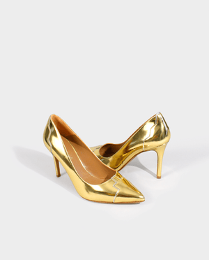 CHAUSSURES MARIAGE LUXE ESCARPIN MARIÉE OR CUIR GORDANA BRIDAL SHOES PUMP GOLD LEATHER