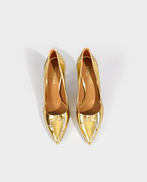 CHAUSSURES MARIAGE LUXE ESCARPIN MARIÉE OR CUIR GORDANA BRIDAL SHOES PUMP GOLD LEATHER